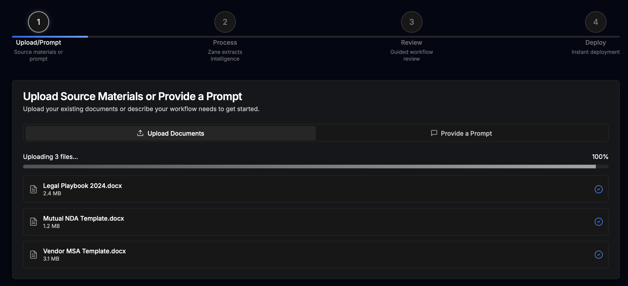 Upload Template Interface